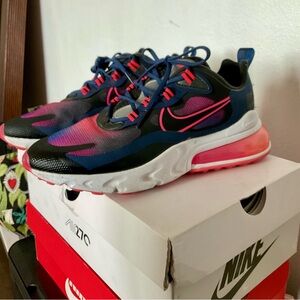 Nike Air Max 270 React Navy and Pink Sneakers